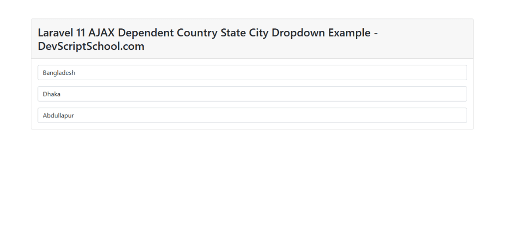 How to create ajax dependent dropdown in laravel 11