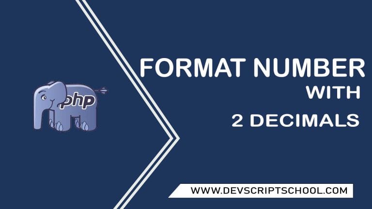 PHP Format Number with 2 Decimals Example