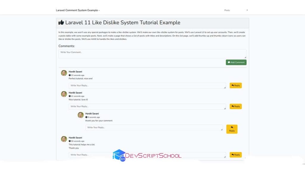 How to create comment system in laravel 11