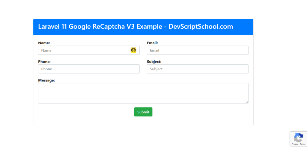 Laravel 11 Google Recaptcha V3 Validation Tutorial